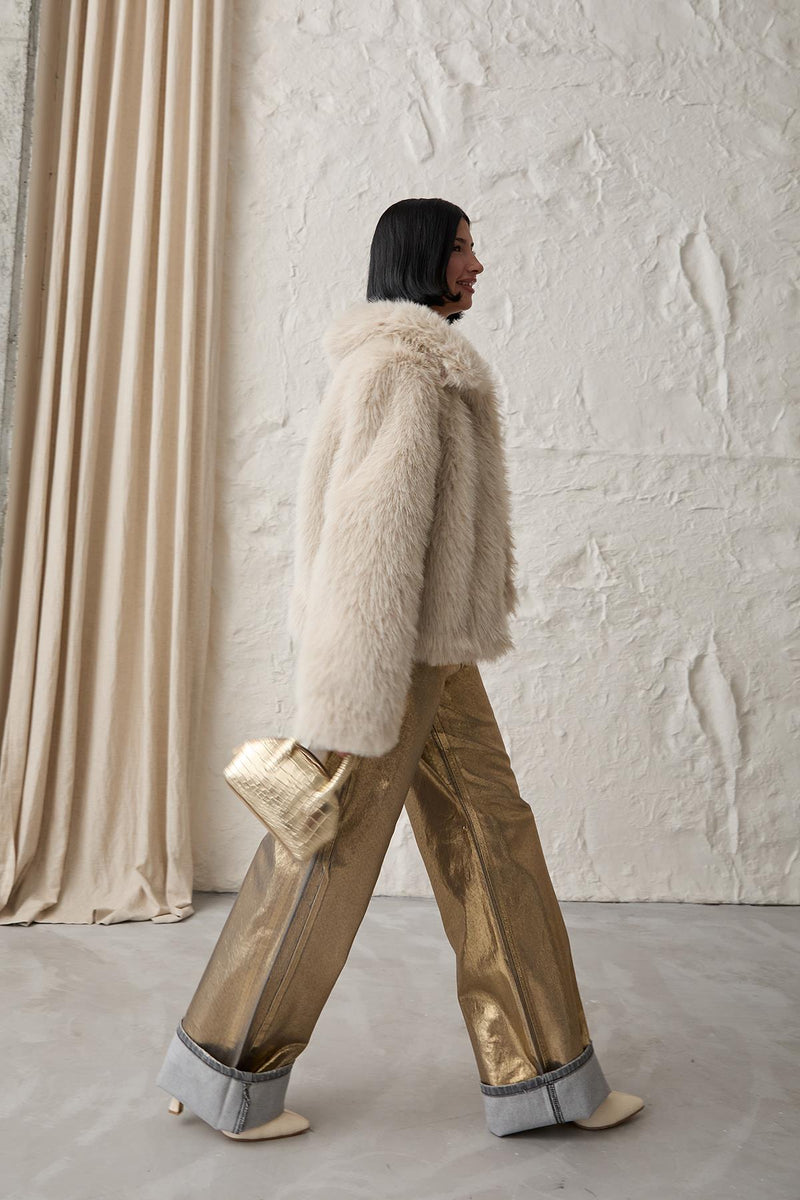 Metallic Gold Wide Leg Pants- FINAL SALE