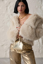 Metallic Gold Wide Leg Pants- FINAL SALE