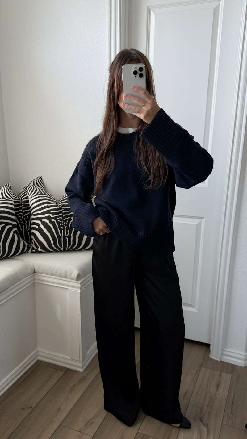 Black Satin Pants