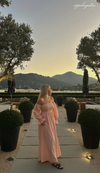 Christen Peach Linen Dress
