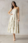 Ysabella Green Floral Midi Dress