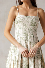 Ysabella Green Floral Midi Dress