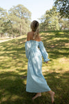Christen Powder Blue Cotton Dress - LLACIE 
