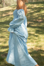 Christen Powder Blue Cotton Dress - LLACIE 