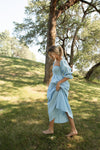Christen Powder Blue Cotton Dress - LLACIE 